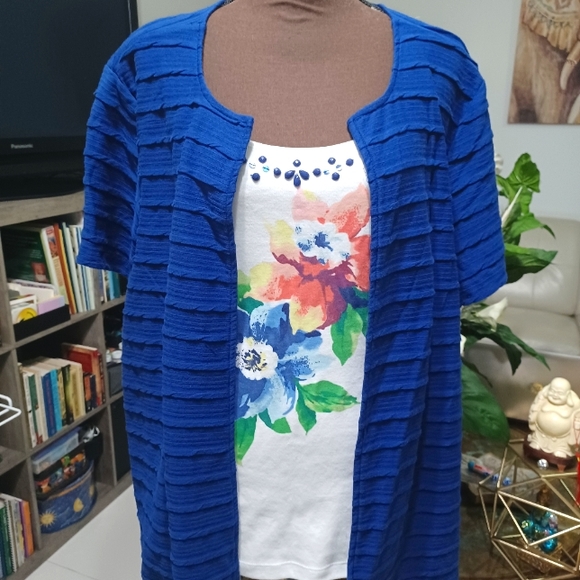 Alfred Dunner Tops - STYLISH TUNIC WITH BUILT IN BLOUSE 1X